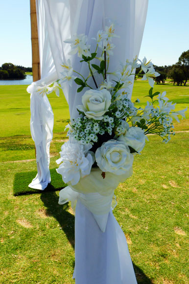 ceremony arch fower silk
