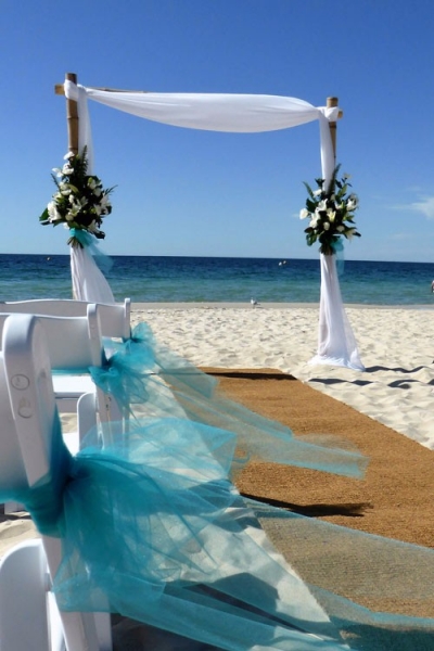 Dressed Single Bamboo Arch $132.00 (Beach weddings only)