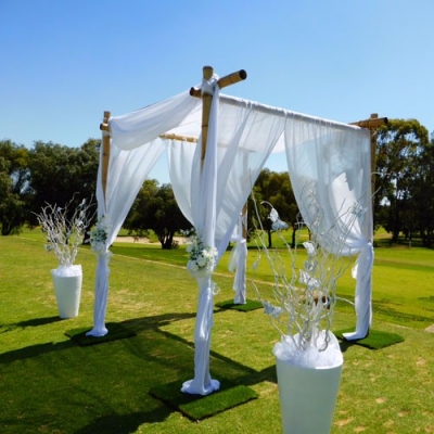 Bamboo Gazebo with full draping $242.00