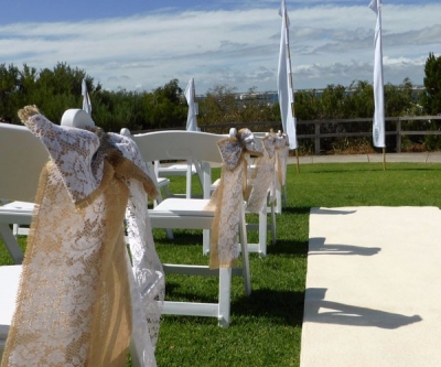 Hessian and Lace bows $7.70 each