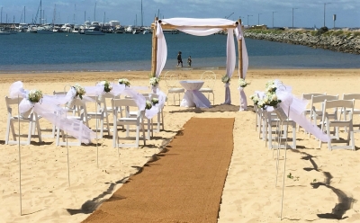 Flower jars with fabric draping