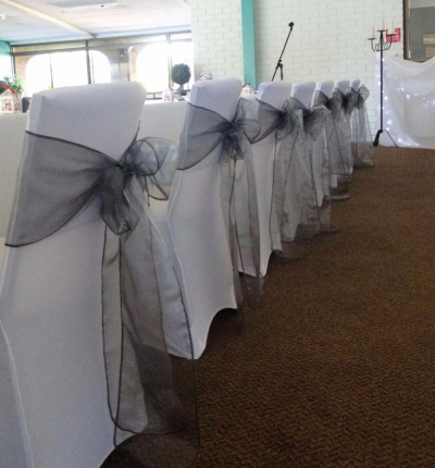 Silver organza sash