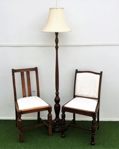 Vintage chairs $22.00 each, Vintage Lamp $16.50 each
