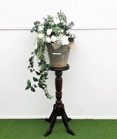 Vintage 3 leg Pedestal only $25.00 each (Flower bucket $55.00 each)
