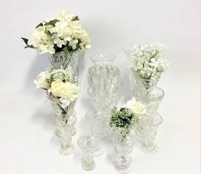 Assorted vintage glass vases P.O.A.