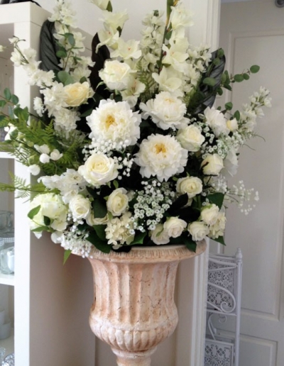 Urn with Silk Flower Arrangement