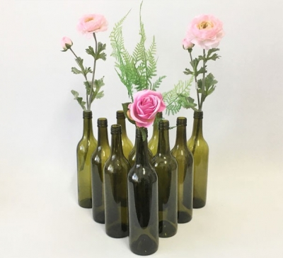 Assorted vintage glass bottle vases P.O.A.