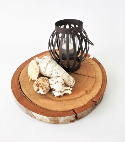 Timber round centrepiece