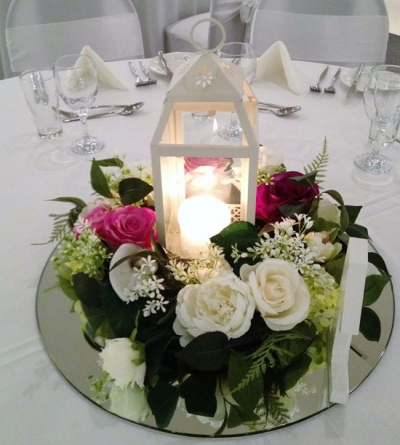 Lantern with floral circle $POA