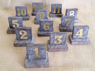 Rustic Wooden Table Numbers 1-12 $3.30 each