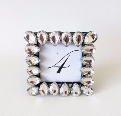Table Number small square diamonte 1-4 $3.30 each
