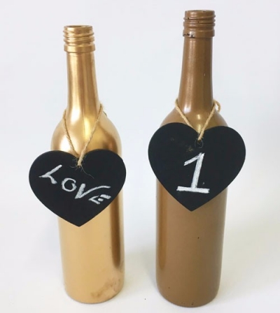 Small hanging blackboard hearts $1.00 each (with bottle $2.75 each)