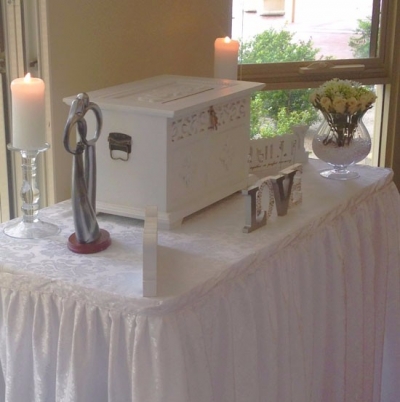 White wooden card box $38.50 each