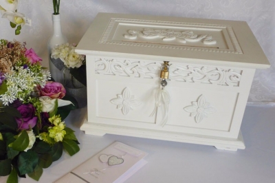 White Wooden Card Box $38.50