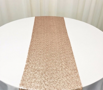 Rose gold sequin table runner 2.8m $11.00 each