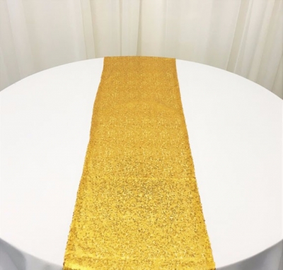 Gold sequin table runner 2.8m $11.00 each