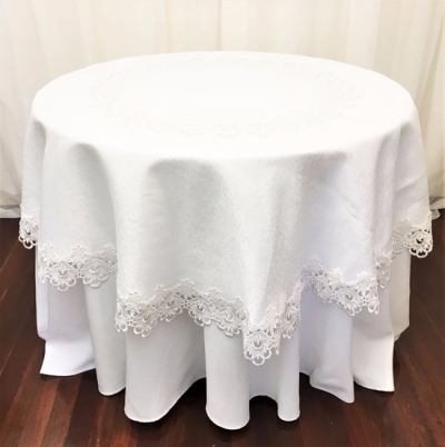 Premium lace trim tablecloth $16.50 each - 1 available