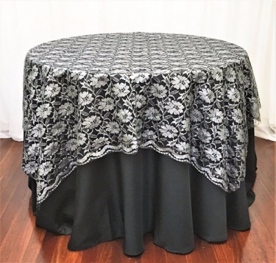Black/Silver lace overlay $13.20 each - 2 available
