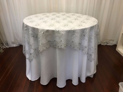 Lace and silver sequin overlay $16.50 each - 1 available