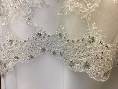 Lace and silver sequin overlay $16.50 each - 1 available