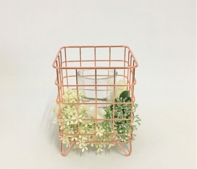 Rose Gold wire candle holder