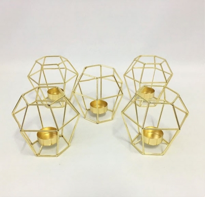 Geometric gold tea light holders $2.75 inc tea light
