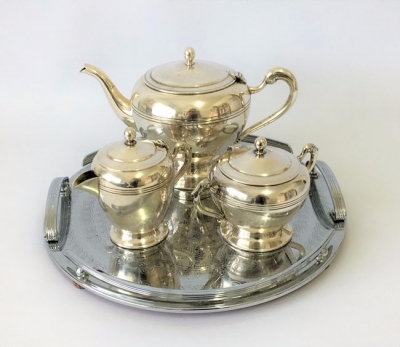 Vintage silver tea set including tray $45.00 set