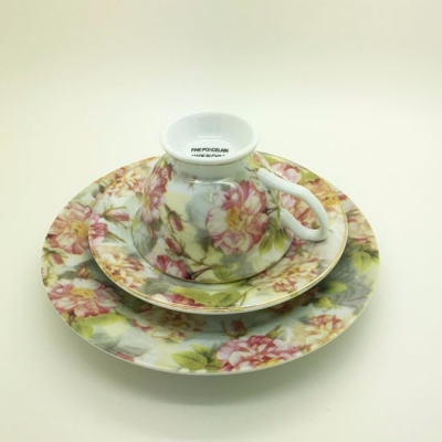 Cup and saucer trio set $3.50 set