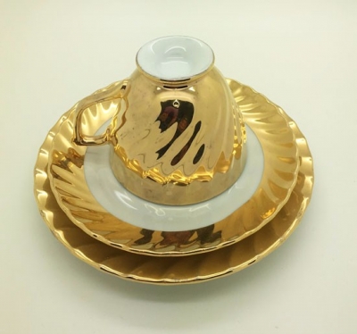 Cup and saucer trio set $3.50 set