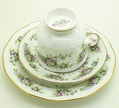 Cup and saucer trio set $3.50 set