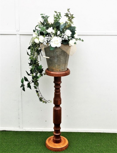 Vintage pedestal only $16.50 (Flower bucket $55.00 each)