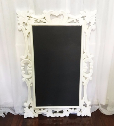 Ornate white wooden frame mirror or blackboard 80cm x 1.42m $44.00 each