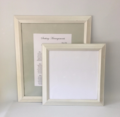 White pearl frame set large 80cm x 70cm & small 50cm square $44.00 pair