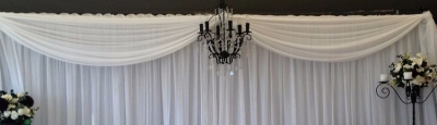 Backdrop with chandelier