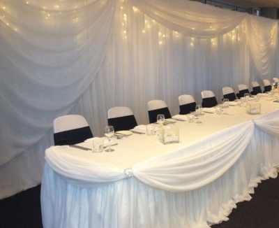 Backdrop with icicle lighting