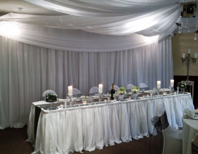 Backdrop and ceiling drapes - Abbey Beach Resort